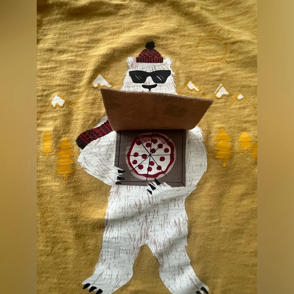 GAP Kids Mustard Bear Long Sleeve Tee